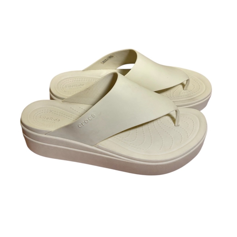 Crocs Brookyn Bone Women's Wedge Sandals Sz 9